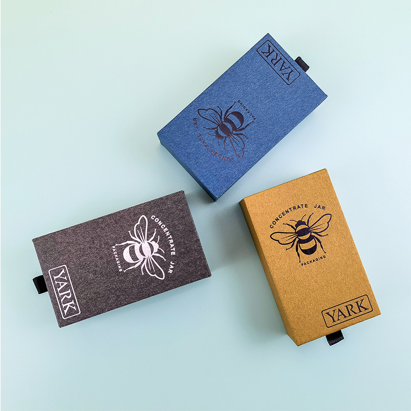 Slide drawer wax jar box concentrate packaging